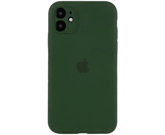 Чехол Silicone Case Square Full Camera Protective (AA) для Apple iPhone 11 (6.1") Зеленый / Dark green