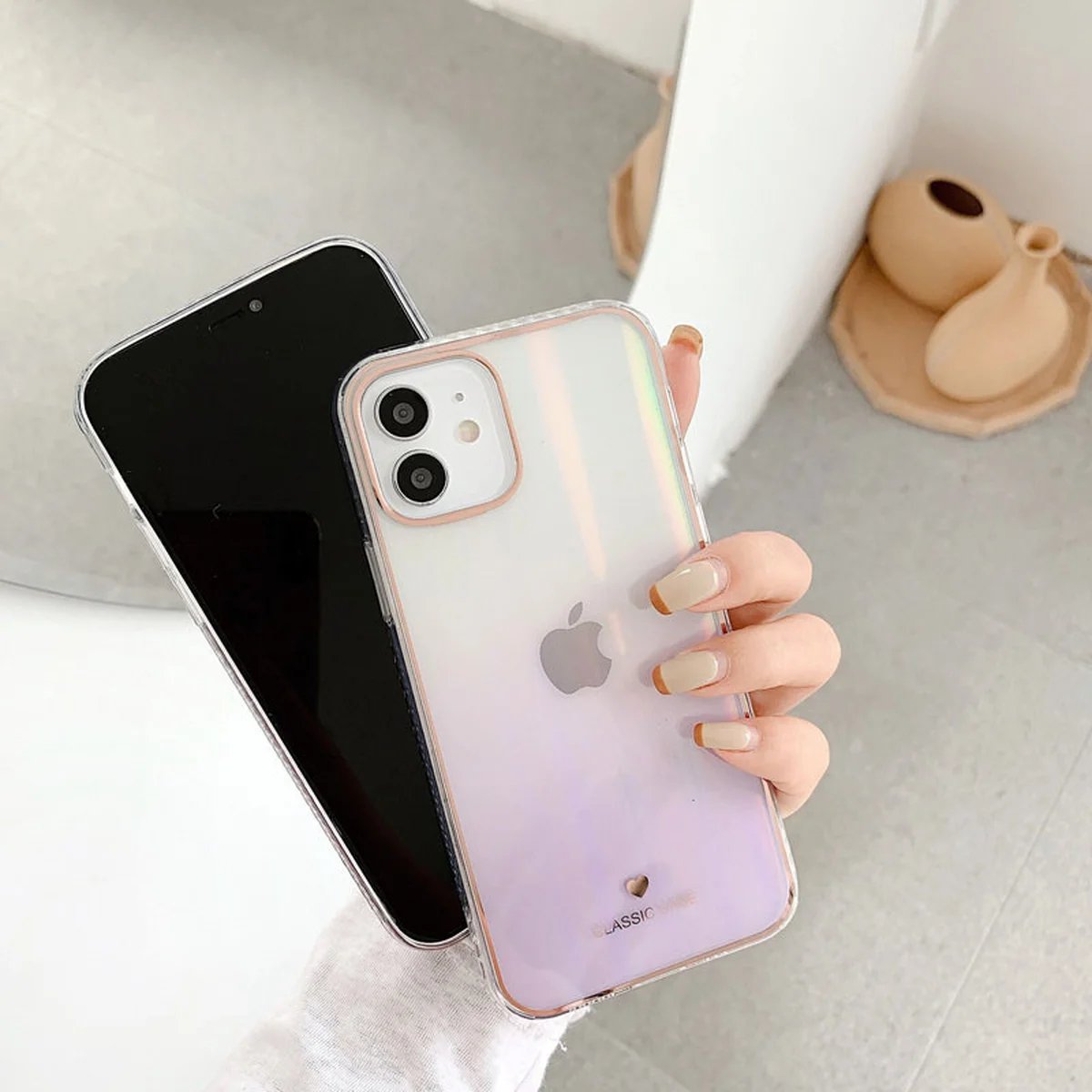 TPU+Glass чехол Aurora Classic для Apple iPhone 11 (6.1") Сиреневый