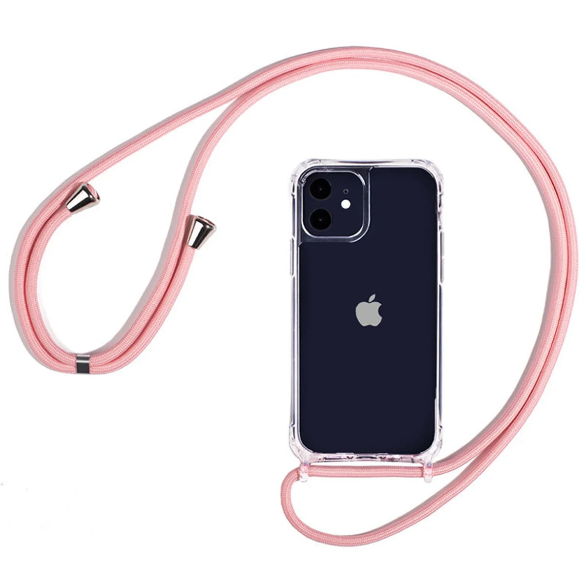 Чехол TPU Crossbody Transparent для Apple iPhone 11 (6.1") Розовый