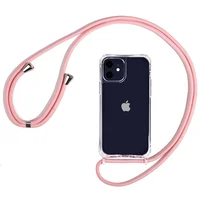 Чехол TPU Crossbody Transparent для Apple iPhone 11 (6.1") Розовый