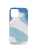 Чехол Silicone case full Aquarelle для Apple iPhone 11 (6.1") Бирюзово-белый