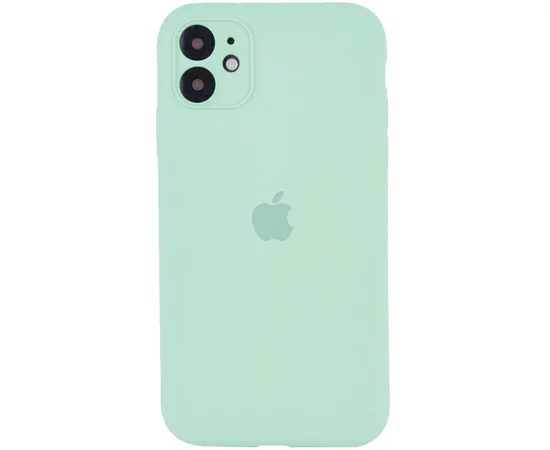 Чехол Silicone Case Square Full Camera Protective (AA) для Apple iPhone 11 (6.1") Бирюзовый / Light Turquoise