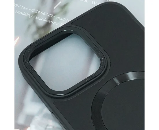 Кожаный чехол Bonbon Leather Metal Style with MagSafe для Apple iPhone 11 (6.1") Черный / Black