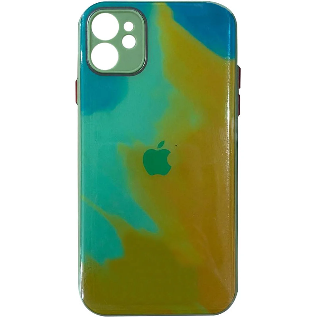 Чохол TPU+Glass Impasto abstract для Apple iPhone 11 (6.1") Yellow green