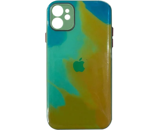 Чехол TPU+Glass Impasto abstract для Apple iPhone 11 (6.1") Yellow green
