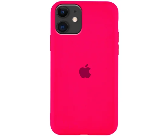 Чехол Silicone Case Slim Full Protective для Apple iPhone 11 (6.1") Розовый / Shiny pink