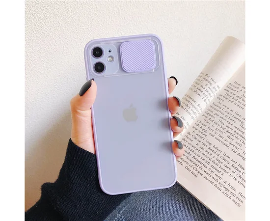 Чехол Camshield mate TPU со шторкой защищающей камеру для Apple iPhone 11 (6.1") Сиреневый