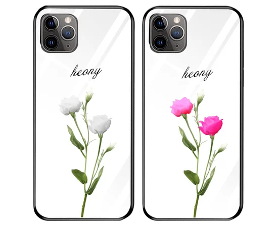 TPU+Glass чехол светящийся в темноте для Apple iPhone 11 (6.1") Lovely / Белый
