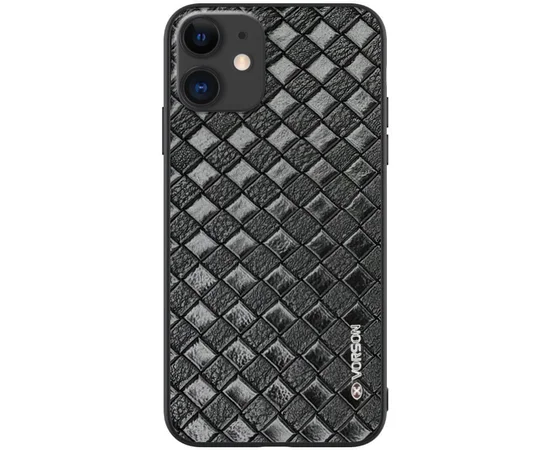 Кожаная накладка VORSON Braided leather series для Apple iPhone 11 (6.1") Черный