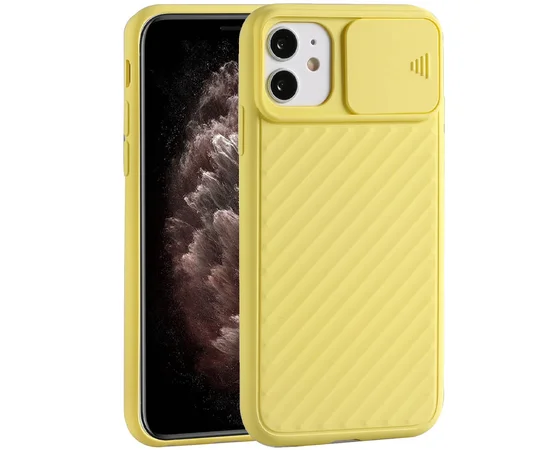 Чехол Camshield TPU со шторкой защищающей камеру для Apple iPhone 11 (6.1") Желтый