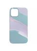 Чехол Silicone case full Aquarelle для Apple iPhone 11 (6.1") Бирюзово-сиреневый