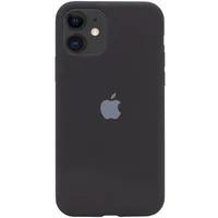 Чехол Silicone case (A) (с закрытым низом) для Apple iPhone 11 (6.1") Черный / Black
