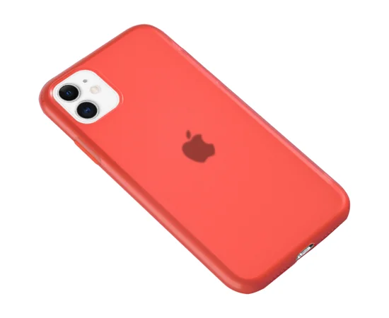 Силиконовый матовый полупрозрачный чехол для Apple iPhone 11 (6.1") Красный / Red
