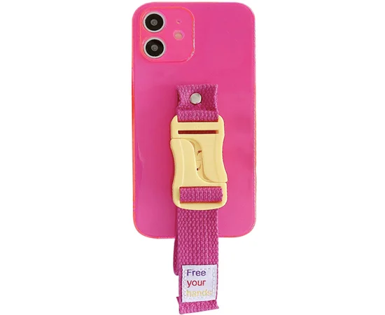 Чехол Handfree с цветным ремешком для Apple iPhone 11 (6.1") Розовый