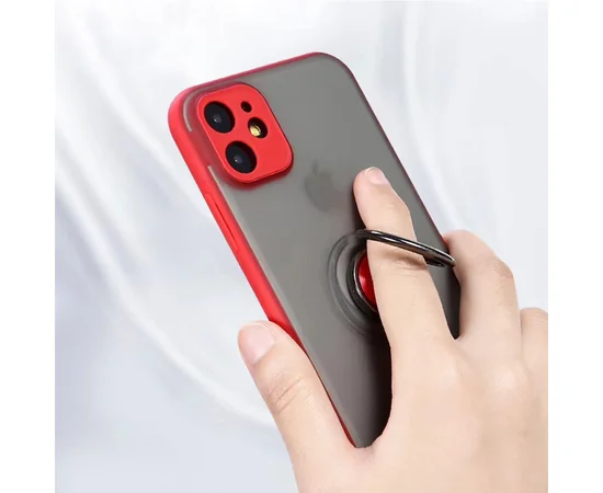 TPU-PC чехол Deen Shadow Ring series для Apple iPhone 11 (6.1") Красный