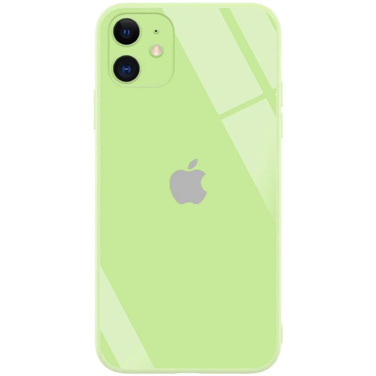 TPU+Glass чехол GLOSSY Logo Full camera (opp) для Apple iPhone 11 (6.1") Салатовый