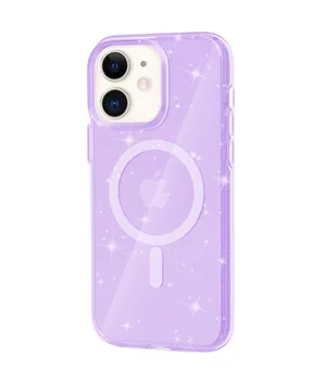 Чохол TPU Galaxy Sparkle (MagFit) для Apple iPhone 11 (6.1") Purple+Glitter