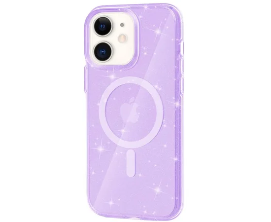 Чохол TPU Galaxy Sparkle (MagFit) для Apple iPhone 11 (6.1") Purple+Glitter