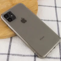 Матовый полупрозрачный TPU чехол с защитой камеры для Apple iPhone 11 (6.1") Черный / Black