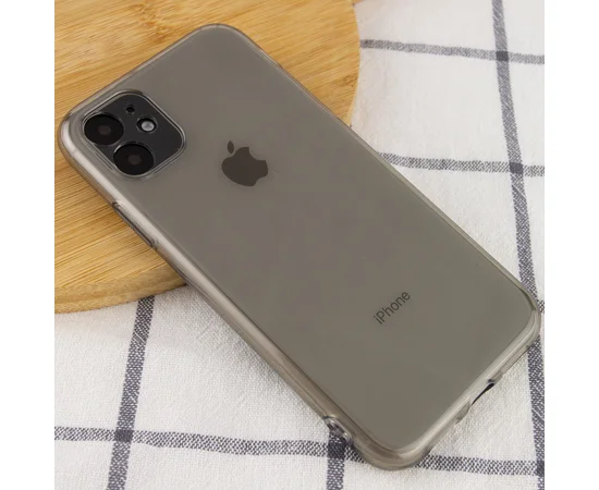 Матовый полупрозрачный TPU чехол с защитой камеры для Apple iPhone 11 (6.1") Черный / Black
