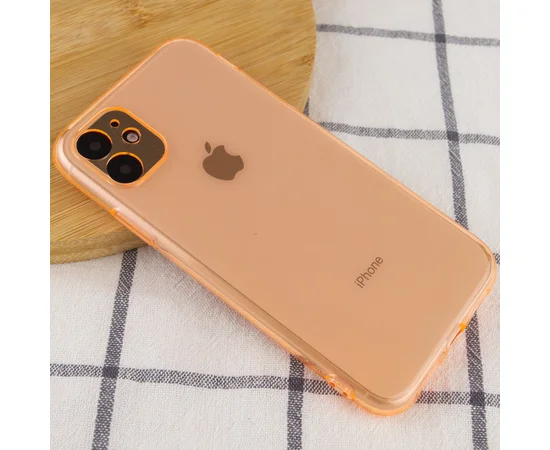 Матовый полупрозрачный TPU чехол с защитой камеры для Apple iPhone 11 (6.1") Оранжевый / Orange