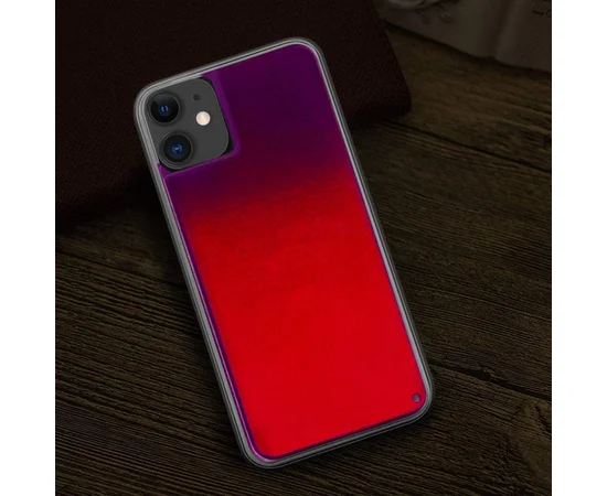 Неоновый чехол Neon Sand glow in the dark для Apple iPhone 11 (6.1") Фиолетовый / Розовый