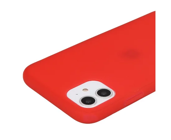 Силиконовый матовый полупрозрачный чехол для Apple iPhone 11 (6.1") Красный / Red