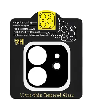 Захисне скло на камеру Full Block (тех.пак) для Apple iPhone 11 (6.1") Чорний