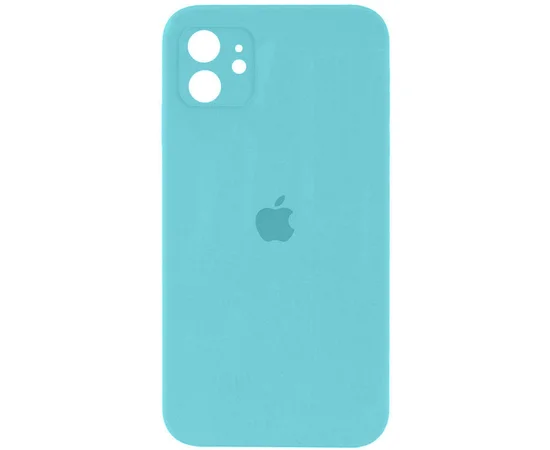 Чехол Silicone Case Square Full Camera Protective (AA) для Apple iPhone 11 (6.1") Бирюзовый / Marine Green