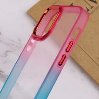 Чехол TPU+PC Fresh sip series для Apple iPhone 11 (6.1") Бирюзовый / Розовый