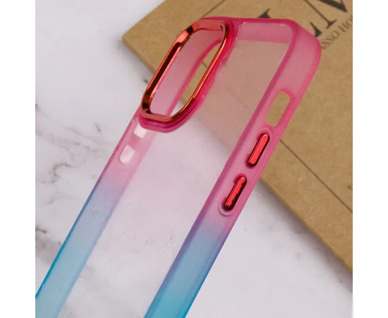 Чехол TPU+PC Fresh sip series для Apple iPhone 11 (6.1") Бирюзовый / Розовый