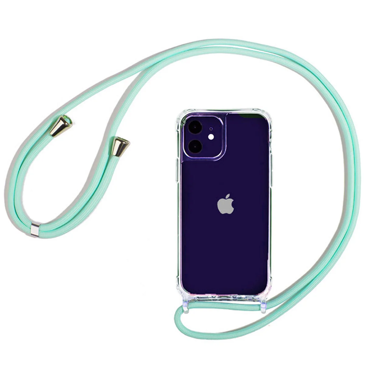 Чохол TPU Crossbody Transparent для Apple iPhone 11 (6.1 ") Бірюзовий