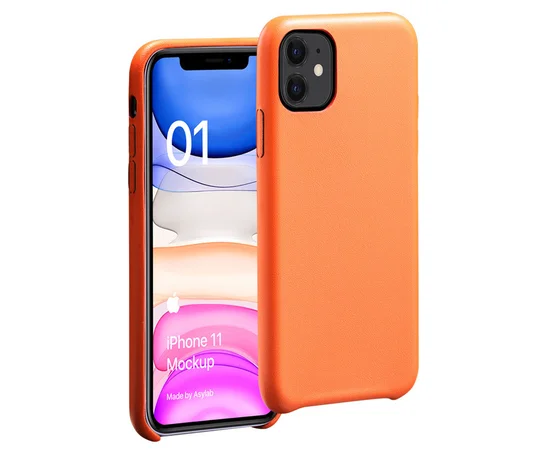 Кожаный чехол AHIMSA PU Leather Case (A) для Apple iPhone 11 (6.1") Оранжевый