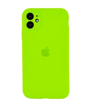 Чохол Silicone Case Square Full Camera Protective (AA) для Apple iPhone 11 (6.1 ") Салатовий / Neon green