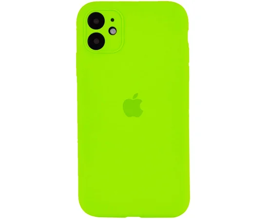 Чохол Silicone Case Square Full Camera Protective (AA) для Apple iPhone 11 (6.1 ") Салатовий / Neon green