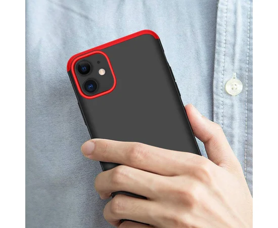 Пластиковая накладка GKK LikGus 360 градусов для Apple iPhone 11 (6.1") Черный / Красный