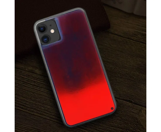 Неоновый чехол Neon Sand glow in the dark для Apple iPhone 11 (6.1") Фиолетовый / Оранжевый