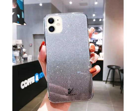TPU+Glass чехол Swarovski для Apple iPhone 11 (6.1") Черный