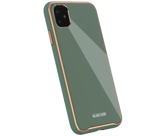 TPU+Glass чехол Venezia для Apple iPhone 11 (6.1") Зеленый / Pine green
