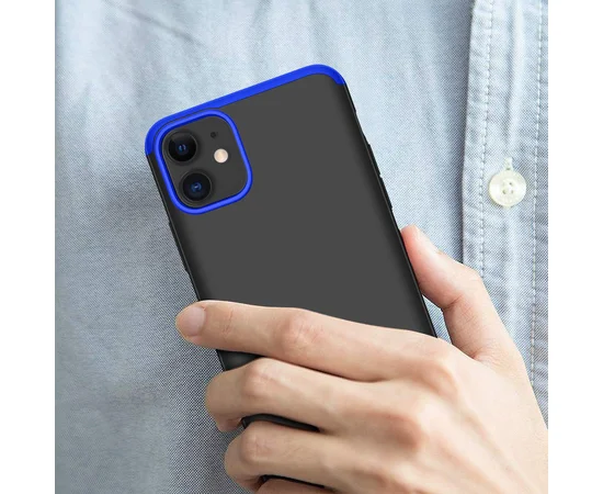 Пластиковая накладка GKK LikGus 360 градусов для Apple iPhone 11 (6.1") Черный / Синий