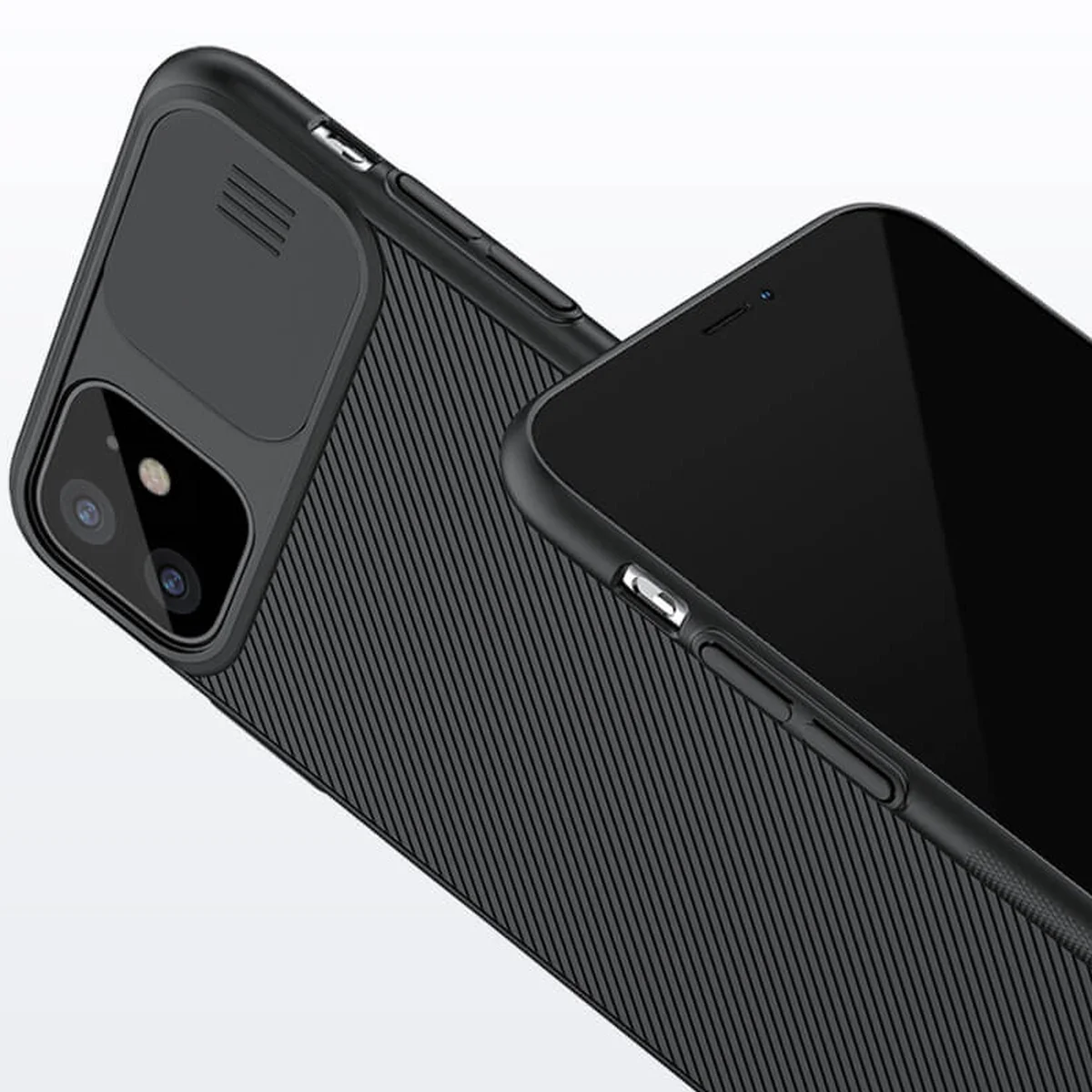 Карбоновая накладка Nillkin Camshield (шторка на камеру) для Apple iPhone 11 (6.1") Черный / Black