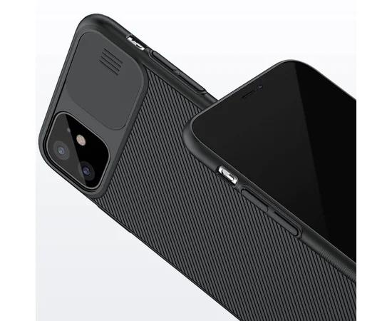 Карбоновая накладка Nillkin Camshield (шторка на камеру) для Apple iPhone 11 (6.1") Черный / Black