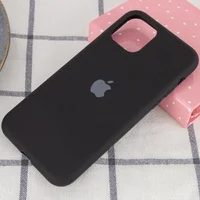 Чехол Silicone case (A) (с закрытым низом) для Apple iPhone 11 (6.1") Черный / Black