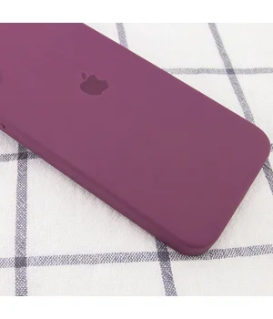 Чехол Silicone Case Square Full Camera Protective (AA) для Apple iPhone 11 (6.1") Бордовый / Maroon