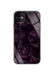 TPU+Glass чехол ForFun для Apple iPhone 11 (6.1") Фиолетовый/Розы