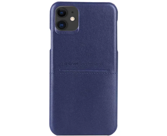 Кожаная накладка G-Case Cardcool Series для Apple iPhone 11 (6.1") Синий