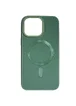 Кожаный чехол Bonbon Leather Metal Style with MagSafe для Apple iPhone 11 (6.1") Зеленый / Pine green