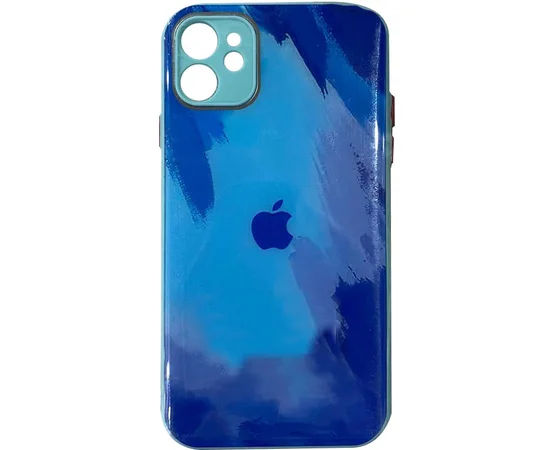 Чехол TPU+Glass Impasto abstract для Apple iPhone 11 (6.1") Blue
