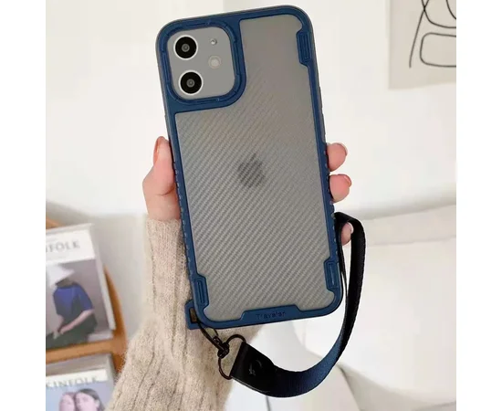 Чехол TPU+PC TRAVEL Carbon для Apple iPhone 11 (6.1") Синий