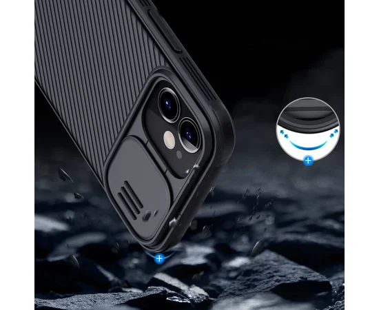 Карбоновая накладка Nillkin CamShield Pro для Apple iPhone 11 (6.1") Черный